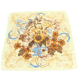 Chanel Silk Flower Sunflower Bird Scarf/Muffler for Women